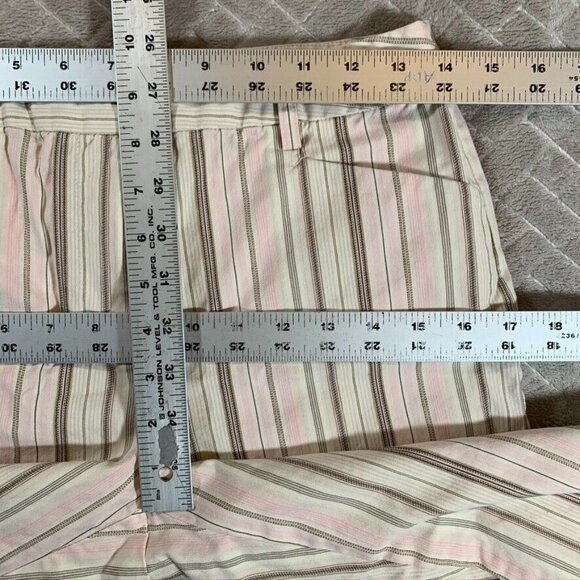 Talbots Womens 4 Pants Cropped Casual Capri Pink Striped Mid Rise Stretch - Picture 5 of 10